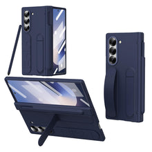 for Samsung Galaxy Z Fold 7 Protect Case with Wristband Stand,Bulit-in Hinge Protection, Screen & Lens Protection Shockproof Full Body Drop Fall Protection.(Blue)