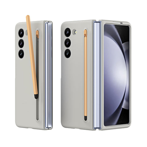 for Samsung Galaxy Fold 4 Case Equipped Small S Pen Slot with Capacitive Pen, Ultra-Thin Silky Liquid PC Frosted Lens Screen Protector, Ultra-Thin Case for Galaxy Fold 4