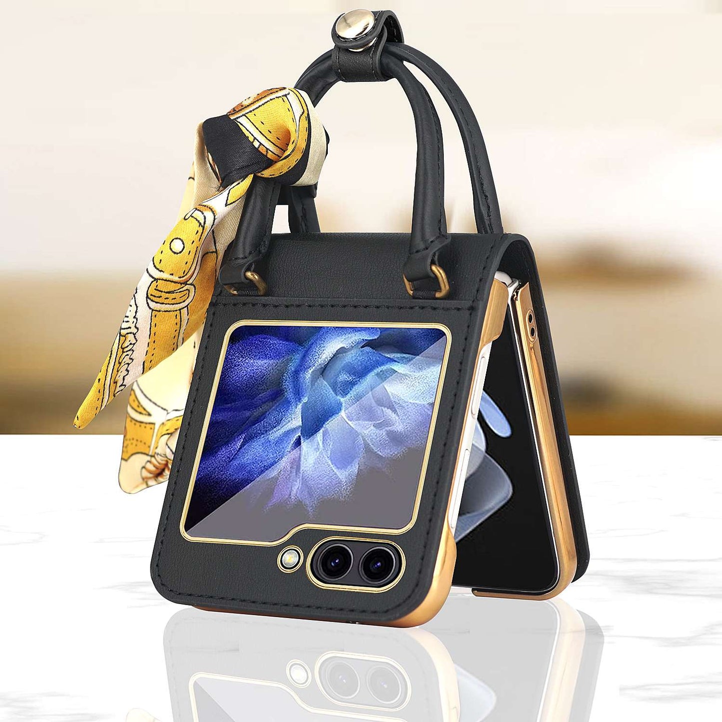 Z Flip 5 Case with Elegant Ribbon Scarf