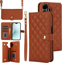 for iPhone 16 Wallet Case with 5 Card Slots and 1 Cash Slot and Crossbody Strap and Wrist Strap Luxury Fashion Shockproof Magnetic Flip Cover Protective