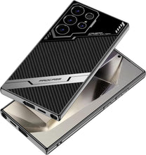 for Samsung Galaxy S24 Ultra Phone Case Leather Cover Ultra-Thin Scratch-Resistant Shockproof Business Style Electroplating Finish Solid Color Design
