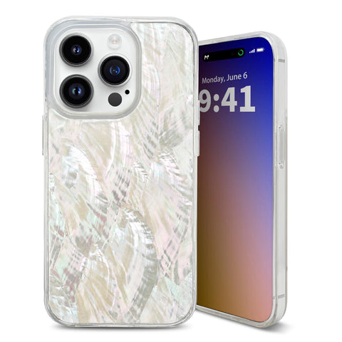 for iPhone 16 Pro Max Case Made with Unique Genuine Seashell, Durable | Stunning Gorgeous | Drop Protection | Luxury Aesthetic Cover. (Beige)