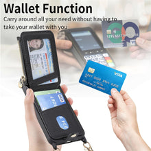 for iPhone 15 Mobile Phone Case Classic Card Holder Cute Heart Pattern Luxury Leather Flip Cover with Long Strap Compatibility with Daily Travel Anti-Fall Durable