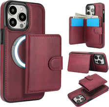 Konstreet for iPhone 14 Series Case with 2-in-1 Detachable Magnetic Wallet Featuring 5 Card Slots Compatible MagSafe and RFlD Blocking Premium PU Leather Kickstand and Wireless Charging