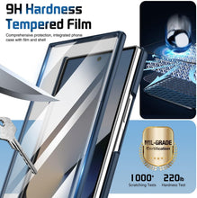 for Samsung Galaxy Z Fold 7 Protect Case with Wristband & Lens Stand,Bulit-in Screen & Hinge Protection Shockproof Full Body Drop Fall Protection.(Blue)