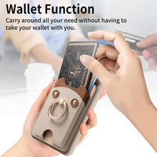 for Samsung Galaxy S23 Plus Case Lychee Leather Card Slot Equipped with Finger Ring Easy to Carry Calf Card Holder Cute Style Shockproof and Drop-Proof