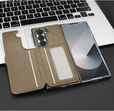 for Samsung Galaxy Z Fold 6 Phone Case with Strong Magnetic Attraction Detachable Card Holder RFID Blocking, Wireless Charging for Galaxy Fold 6 Case Exquisite Durable