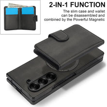 삼성 갤럭시 Z Fold5 케이스 2-in-1 분리형 자석 지갑, 5개 카드 슬롯, MagSafe 및 RFID 차단 기능, PU 가죽 킥스탠드, 무선 충전 기능