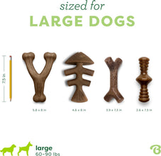 Benebone Large 4-Pack Dog Toys for Aggressive Chewers – Durable Dog Bones, Made in USA – Dog Toys for Large Dogs Under 90 lbs