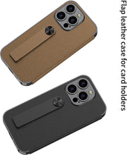 for iPhone 16 Pro Mobile Phone Case Classic Style Card Holder Luxurious Durable Leather Flip Cover Stand Rotatable Magnetic Strap Anti-Fingerprint Anti-Fall
