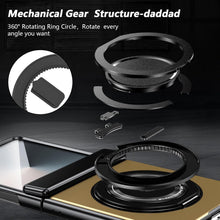 for Samsung Galaxy Z Flip 7 Case with Magnetic Ring Holder, 360 Rotating Bracket, Hinge Protection & Built-in Front Screen Protector, Slim Anti-Drop Shockproof Case.(Gold)