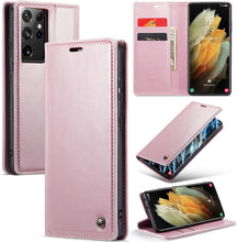 for Samsung Galaxy S23 Case Retro Style Magnetic Soft Flip Leather Wallet Card Holder Comfortable Grip Anti-Fingerprint Anti-Fall