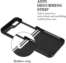 for Samsung Galaxy Z Flip6 Mobile Phone Case Folding Version with Detachable Crossbody Strap and Scarf Lanyard Anti-Fall Wear-Resistant Luxury Leather Protective Case
