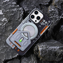for iPhone 15 Pro Max Mobile Phone Case Mecha Style Wireless Charging Novel Mechanical Style Design Technology Sense Metal Style Lightweight Anti-Drop Anti-Fingerprint