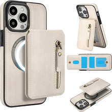 Konstreet for iPhone 14 Series Case with 2-in-1 Detachable Magnetic Wallet 4 Card Slots and 1 Zipper Bag Compatible MagSafe and RFID Blocking Stand Wireless Charging