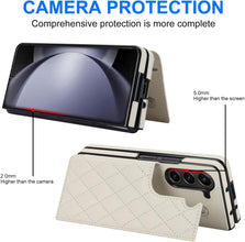 for Samsung Galaxy Z Fold 6 Phone Case Diamond Soft Leather Folding Flip Cover Built-in 2 Card Slots with Magnetic Clasp Comfortable Hand Feel Anti-Drop Shockproof Fashion White