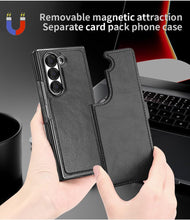 for Samsung Galaxy Z Fold 6 Phone Case with Strong Magnetic Attraction Detachable Card Holder RFID Blocking, Wireless Charging for Galaxy Fold 6 Case Exquisite Durable