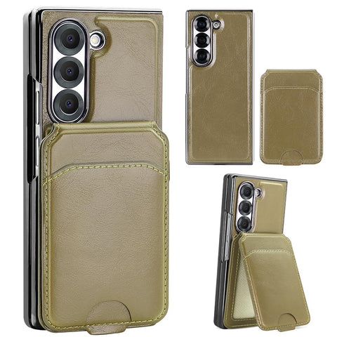 for Samsung Galaxy Z Fold 5 Mobile Phone Case Soft Leather Detachable Magnetic Card Holder RFID Blocking Fold Case Wireless Charging Exquisite Durable and Stylish Anti-Fingerprint