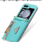 for Z Flip Case with Zipper Wallet, Blue Phone case with Strap for Samsung Galaxy Z Flip 5 (Blue,Galaxy Z Flip 5)