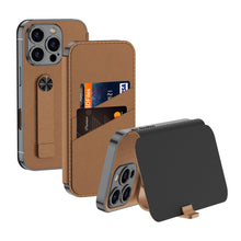 for iPhone 16 Pro Mobile Phone Case Classic Style Card Holder Luxurious Durable Leather Flip Cover Stand Rotatable Magnetic Strap Anti-Fingerprint Anti-Fall