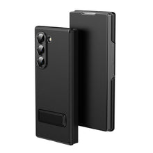 for Samsung Galaxy Z Fold 7 Maghetic Flip Folding Case, Multi-Angle Bracket, High Classy Luxurious Business Leather, Full Body Hinge Protective Slim Cover.(Brown)