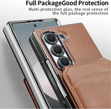 for Samsung Galaxy Z Fold 5 Mobile Phone Case Soft Leather Detachable Magnetic Card Holder RFID Blocking Fold Case Wireless Charging Exquisite Durable and Stylish Anti-Fingerprint