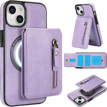Konstreet for iPhone 14 Series Case with 2-in-1 Detachable Magnetic Wallet 4 Card Slots and 1 Zipper Bag Compatible MagSafe and RFID Blocking Stand Wireless Charging