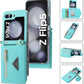 for Z Flip Case with Zipper Wallet, Blue Phone case with Strap for Samsung Galaxy Z Flip 5 (Blue,Galaxy Z Flip 5)