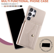 for Samsung Galaxy S23 Ultra Case Premium Leather Mirror Card Holder Cash Slot Equipped with Long Strap Simple and Little Fresh S23 Ultra Case for Galaxy