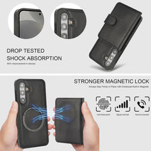 Konstreet for Samsung Galaxy S24 Plus/Ultra Case with 2-in-1 Detachable Magnetic Wallet with 5 Card Slots Compatible MagSafe and RFlD Blocking Kickstand and Wireless Charging