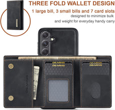 for Samsung Galaxy S23 Multi-Card Wallet Case, 2-in-1 Design with Magnetic Leather Wallet Durable TPU & PC Hybrid Construction, Stylish PU Leather Coating