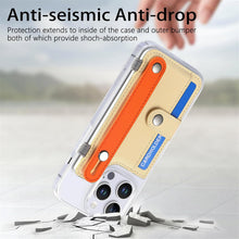 for iPhone 16 Pro Case Clear PC Bottom Case Leather Buckle Card Holder Adjustable Wrist Strap Trendy Little Fresh iPhone 16 Pro Case