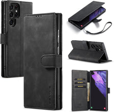 for Samsung Galaxy S23 Wallet Case with 3 Card Holders and 1 Bills Compartment Magnetic Clasp Flip Cover RFID Blocking Stylish Retro Leather Design