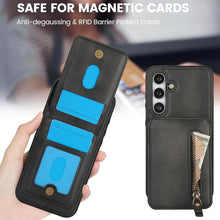 for Samsung Galaxy S25 Plus Case with 2 in 1 Detachable Magnetic Wallet, 4 Card Slots and Zipper Pocket,Compatible with MagSafe, RFlD Blocking Premium PU Leather Wireless Charging-Black