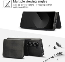 삼성 갤럭시 Z Fold5 케이스 2-in-1 분리형 자석 지갑, 5개 카드 슬롯, MagSafe 및 RFID 차단 기능, PU 가죽 킥스탠드, 무선 충전 기능