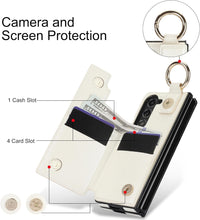 for Samsung Galaxy Z Fold5 Case with S Pen Holder and Card Slot and Cash Clip Premium Fashion Design Luxury Business Premium Leather Magnetic Closure Cover