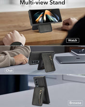 삼성 갤럭시 Z Fold3/Fold4용 Konstreet 케이스, 2-in-1 분리형 자석 지갑, 4개의 카드 슬롯, 1개의 지퍼백, MagSafe 및 RFID 차단 스탠드, 무선 충전