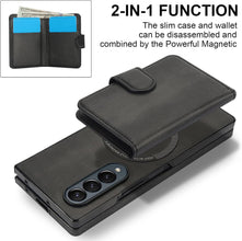 삼성 갤럭시 Z Fold3/Fold4 케이스용 Konstreet 2-in-1 분리형 자석 지갑, 5개 카드 슬롯, MagSafe 및 RFID 차단 기능, PU 가죽 킥스탠드, 무선 충전
