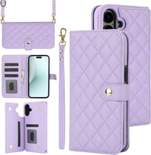 for iPhone 16 Wallet Case with 5 Card Slots and 1 Cash Slot and Crossbody Strap and Wrist Strap Luxury Fashion Shockproof Magnetic Flip Cover Protective