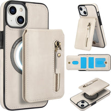 Konstreet for iPhone 14 Series Case with 2-in-1 Detachable Magnetic Wallet 4 Card Slots and 1 Zipper Bag Compatible MagSafe and RFID Blocking Stand Wireless Charging
