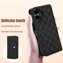 for iPhone 16 Wallet Case with 5 Card Slots and 1 Cash Slot and Crossbody Strap and Wrist Strap Luxury Fashion Shockproof Magnetic Flip Cover Protective
