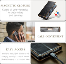 for Samsung Galaxy S23 Case Retro Style Magnetic Soft Flip Leather Wallet Card Holder Comfortable Grip Anti-Fingerprint Anti-Fall