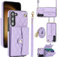 for Samsung Galaxy S24 Ultra Accordion Crossbody Wallet Case, 4 Card Slots, RFID Blocking, and Adjustable Strap - Stylish and Versatile Accessory. (Purple)