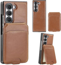 for Samsung Galaxy Z Fold 5 Mobile Phone Case Soft Leather Detachable Magnetic Card Holder RFID Blocking Fold Case Wireless Charging Exquisite Durable and Stylish Anti-Fingerprint