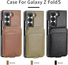 for Samsung Galaxy Z Fold 5 Mobile Phone Case Soft Leather Detachable Magnetic Card Holder RFID Blocking Fold Case Wireless Charging Exquisite Durable and Stylish Anti-Fingerprint