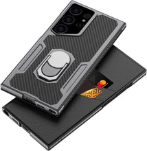 for Samsung Galaxy S24 Ultra Phone Case Flip Cover with Ring and Card Slot Cam Protection Faux Leather Full Wrap Noble and Elegant Full Protective Cover