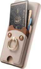 for Samsung Galaxy S23 Plus Case Lychee Leather Card Slot Equipped with Finger Ring Easy to Carry Calf Card Holder Cute Style Shockproof and Drop-Proof