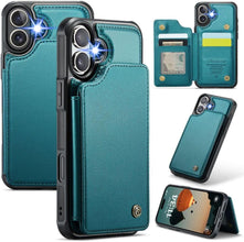 for iPhone 16 Pro Max Case with RFID Blocking and 5 Credit Card Holder, Premium Durable Slim Leather Magnetic Clasp Kickstand Heavy Duty Shockproof Protective Cover.- Black
