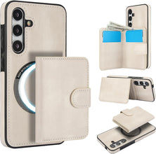 Konstreet for Samsung Galaxy S24 Plus/Ultra Case with 2-in-1 Detachable Magnetic Wallet with 5 Card Slots Compatible MagSafe and RFlD Blocking Kickstand and Wireless Charging