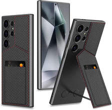 for Samsung Galaxy S24 Ultra Leather Case with Card Slot and Stand Feature Wireless Charging Compatible and Precision Camera Cutouts wit Anti-Fall